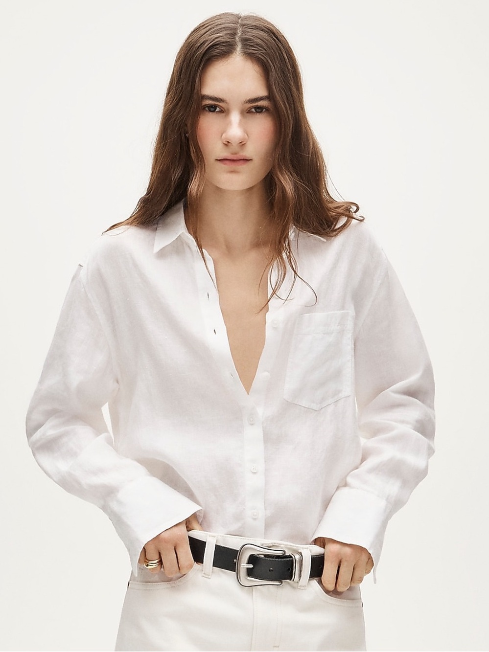 NWT J.Crew Baird McNutt Irish Linen Garçon Classic Fit Shirt White 6